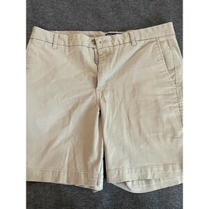 Chaps Shorts Mens 36 Khaki Chino Stretch Casual Cotton Spandex Solid Classic